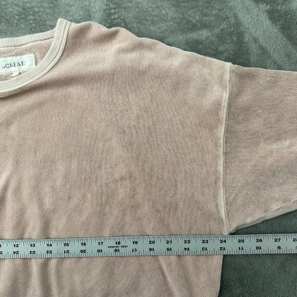 The Great. Terry Cloth Pullover Sweater Women's size 1 Small - Picture 4 of 5